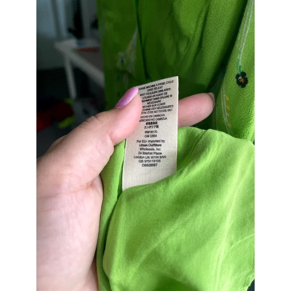 Free People Women's Green Print Retro Midi Dress Size 0
